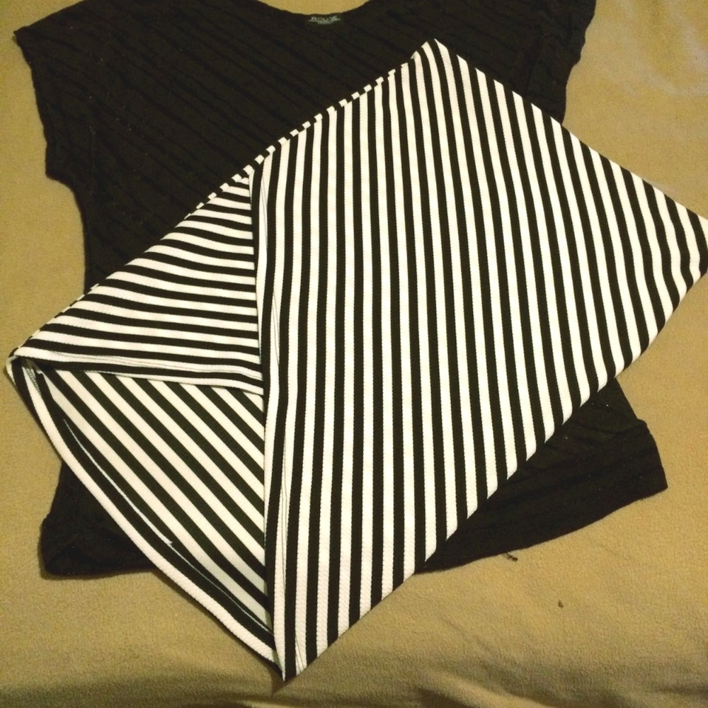 Black And White Striped Skirt